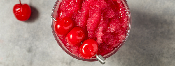 Cherry slushie in a glass